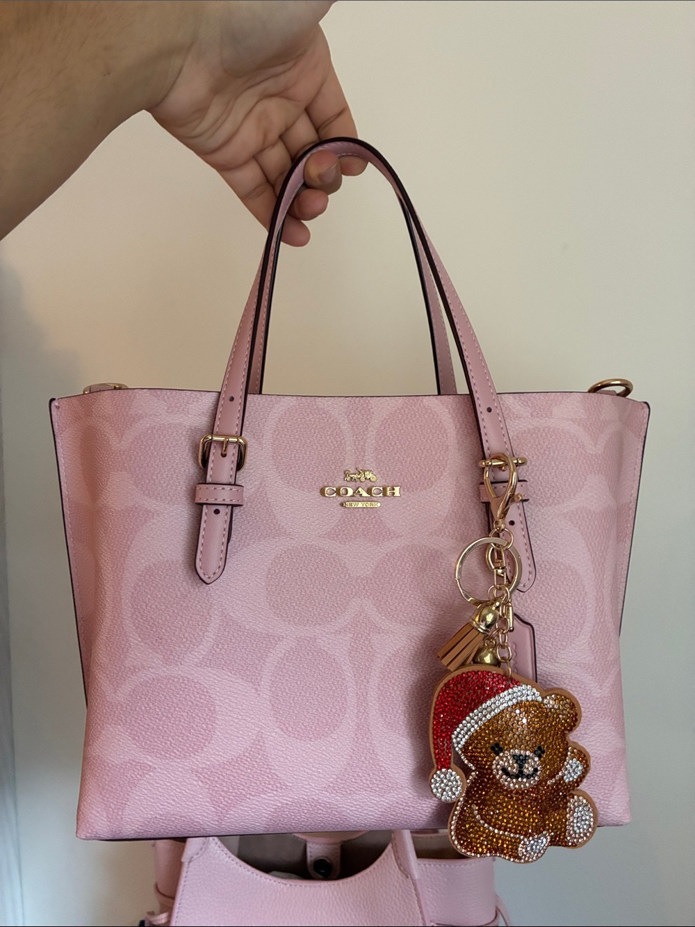 2/$20🎀 Christmas Rhinestone Teddy Bear Keychain